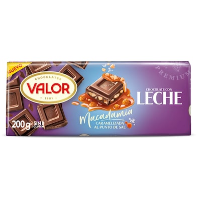 Chocolate con leche y macadamia caramelizada Valor 200 g-0