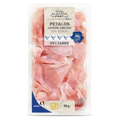 Pétalos de jamón cocido 93% duroc 50% Dia Nuestra Alacena 90 g-0