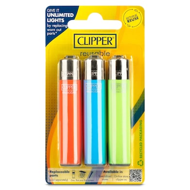 Mechero recargable Clipper 3 unidades-0