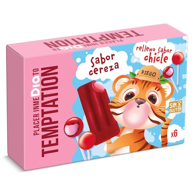 Helado sabor chicle y cereza Dia Temptation 6 x 50 g-0