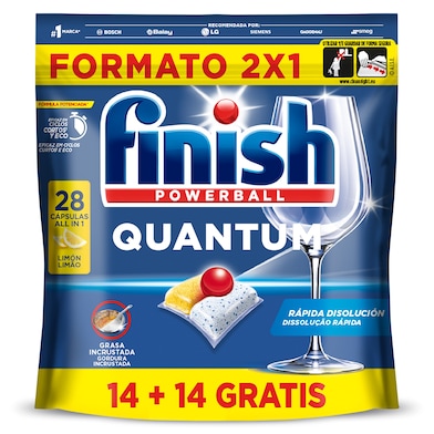 Pastillas lavavajillas quantum Finish 28 unidades-0