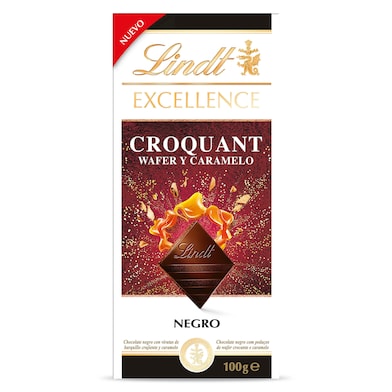 Chocolate negro con barquillo y caramelo Lindt 100 g-0