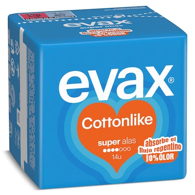 Compresas super con alas Evax 14 unidades-0