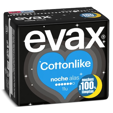 Compresas noche con alas Evax 11 unidades-0