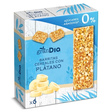 Barritas de cereales con plátano sin azúcares añadidos Gran Dia 150 g-0