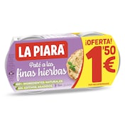 Paté a las finas hierbas La piara 2 x 75 g