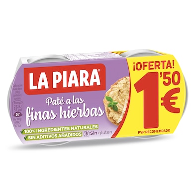 Paté a las finas hierbas La piara 2 x 75 g-0