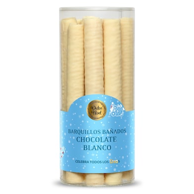 Barquillos cubiertos de chocolate blanco Dia Dulce Noel 200 g-0 Barquillos cubiertos de chocolate blanco Dia Dulce Noel 200 g-0