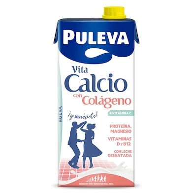 Bebida láctea desnatada con colágeno vita calcio Puleva 1 L-0
