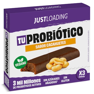 Barritas energéticas sabor cacahuete con probióticos Just loading 105 g-0
