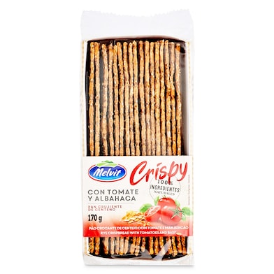 Pan crujiente de centeno con tomate y albahaca Melvit 170 g-0