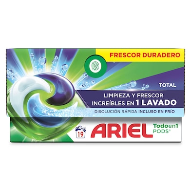 Detergente en cápsulas todo en uno Ariel 19 lavados-0