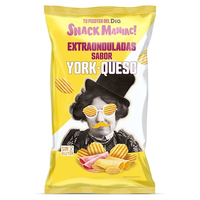 Patatas fritas onduladas sabor york queso Dia Snack Maniac 150 g-0