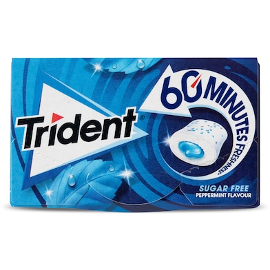 Chicles sabor menta 60 minutos sin azúcar Trident 22 g-0