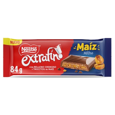 Chocolate con leche relleno de trocitos de maíz Nestlé Extrafino 84 g-0