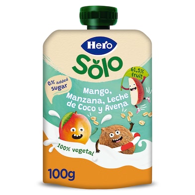 Alimento infantil mango, coco y avena Hero 100 g-0