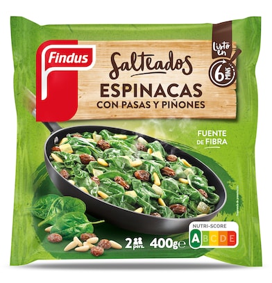 Espinacas con pasas y piñones Findus 400 g-0