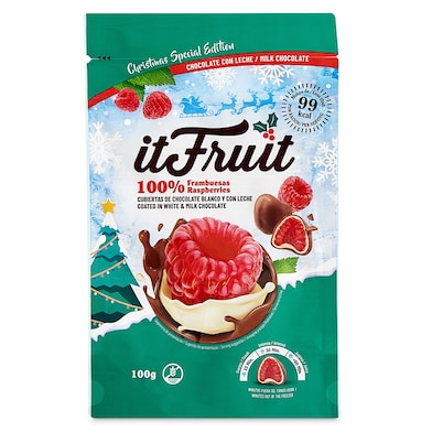Frambuesas cubiertas con chocolate blanco y con leche ItFruit 100 g-0