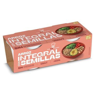 Vasos de arroz integral con semillas Dia Al Punto 2 x 150 g-0