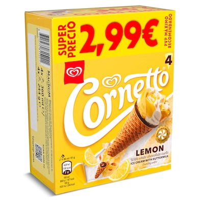 Cornetto de limón 4 x 61 g-0 Cornetto de limón 4 x 61 g-0