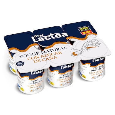 Yogur natural con azúcar de caña Dia Láctea 6 x 125 g-0