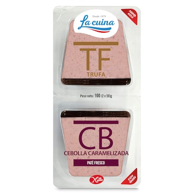 Paté dúo trufa y cebolla La Cuina 2 x 50 g-0