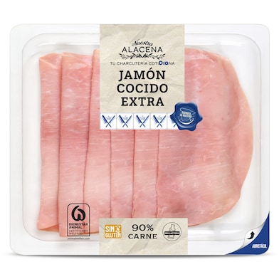 Jamón cocido extra 90% Dia Nuestra Alacena 180 g-0 Jamón cocido extra 90% Dia Nuestra Alacena 180 g-0