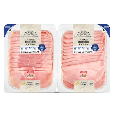Jamón cocido 90% Dia Nuestra Alacena 2 x 225 g-0 Jamón cocido 90% Dia Nuestra Alacena 2 x 225 g-0