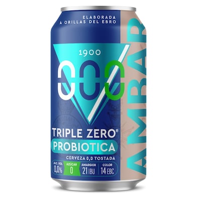 Cerveza probiótica triple zero Ambar 33 cl-0