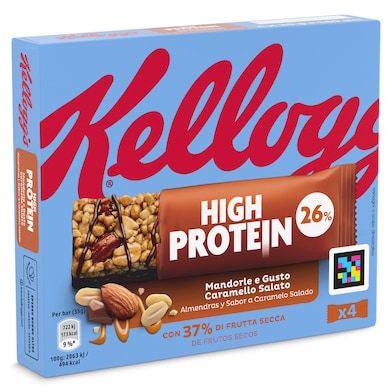 Barritas de almendras y caramelo salado high protein Kellogg's 140 g-0