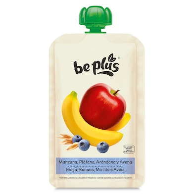 Pouch infantil de manzana, plátano, arándano y avena Be Plus 120 g-0 Pouch infantil de manzana, plátano, arándano y avena Be Plus 120 g-0