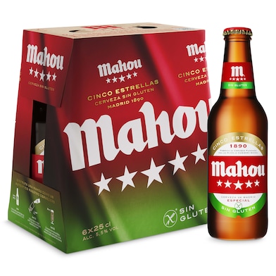 Cerveza sin gluten Mahou pack 6 x 25 cl-0