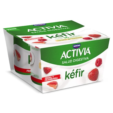 Kéfir de fresa y frambuesa Activia 4 x 125 g-0