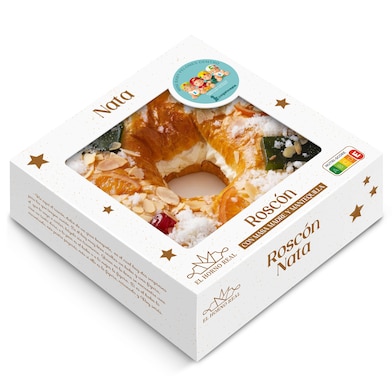 Roscón de Reyes con nata masa madre El Horno Real 800 g-0 Roscón de Reyes con nata masa madre El Horno Real 800 g-0