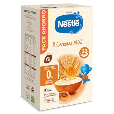 Papilla de 8 cereales con miel Nestlé 480 g-0 Papilla de 8 cereales con miel Nestlé 480 g-0