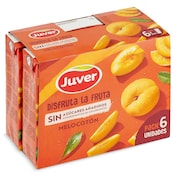 Bebida de zumo de melocotón sin azúcares añadidos Juver Disfruta pack 6 x 200 ml