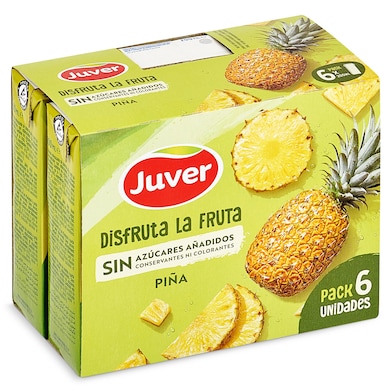 Bebida de zumo piña sin azúcares añadidos Juver Disfruta pack 6 x 200 ml-0