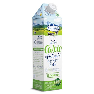 Leche desnatada calcio Asturiana 1 L-0