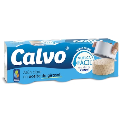 Atún claro en aceite de girasol Calvo 3 x 52 g-0