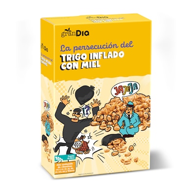 Cereales de trigo inflado con miel Gran Dia 500 g-0