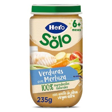 Puré de verduritas con merluza Hero 235 g-0