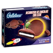 Galletas de cacao rellenas de crema bañadas con chocolate con leche Galleteca de Dia 252 g