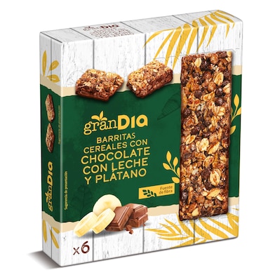 Barritas de cereales plátano y chocolate con leche Gran Dia 150 g-0