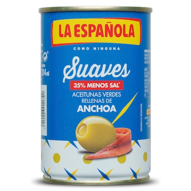 Aceitunas rellenas de anchoa suaves La española 130 g-0