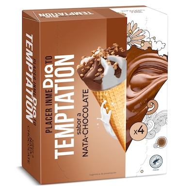 Conos de nata y chocolate Dia Temptation 4 x 68 g-0
