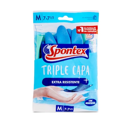 Guantes reutilizables triple capa talla M Spontex 2 unidades-0