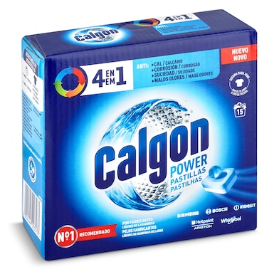 Descalcificador de lavadora en pastillas Calgon 15 unidades-0