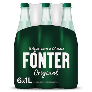 Agua mineral con gas Fonter pack 6 x 1 L-0