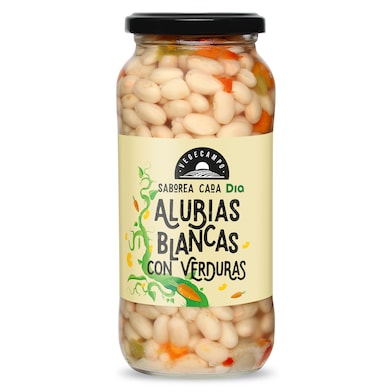 Alubias blancas cocidas con verduras Dia Vegecampo 400 g-0