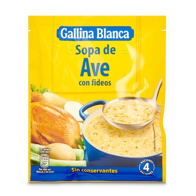 Sopa de ave con fideos Gallina Blanca 76 g-0